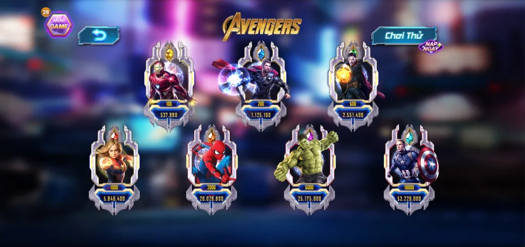Slot Nổ Hũ Avengers Betvip