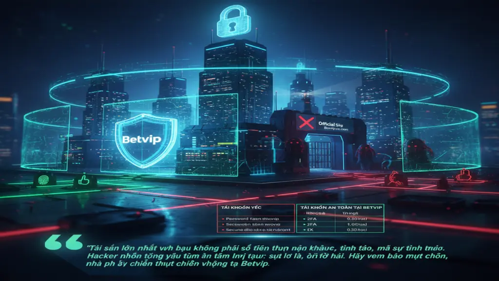Bảo mật tài khoản cá cược Betvip
